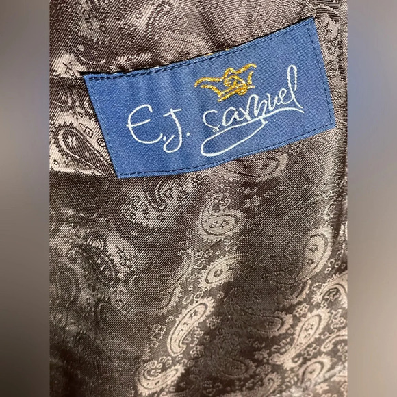 EJ Samuel Men's Brown Velvet Pinstripe Blazer 48R - Picture 5 of 8